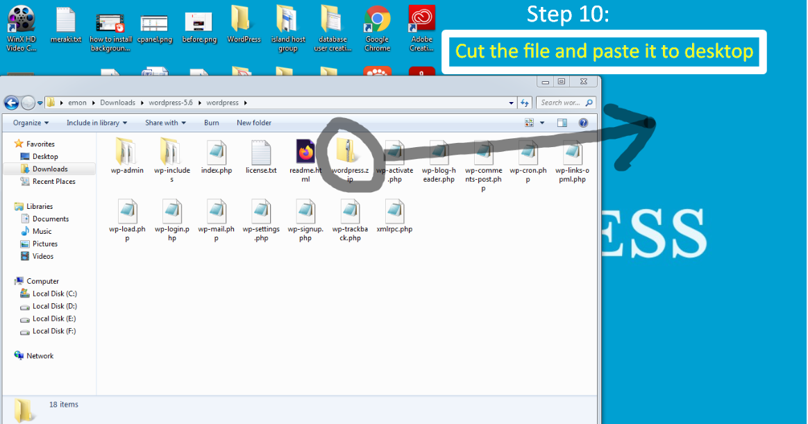 change location of archived zip file