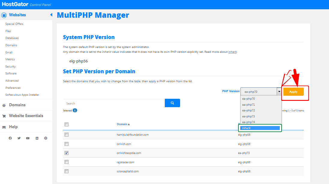 your php installation appears to be missing the mysql extension hostgator