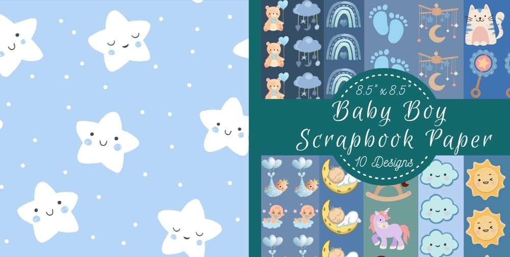 baby boy scrapbook paper